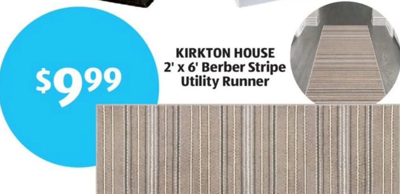 KIRKTON HOUSE 2' x 6' Berber Stripe Utility Runner