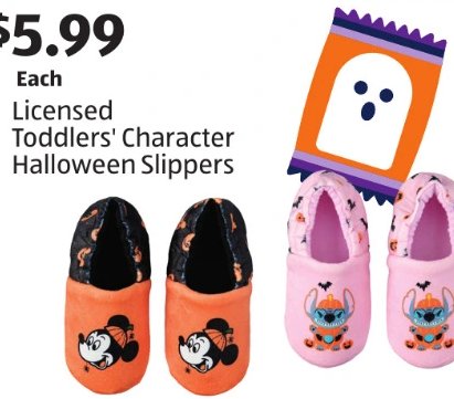 Licensed Toddlers' or Children's Character Halloween Slippers
