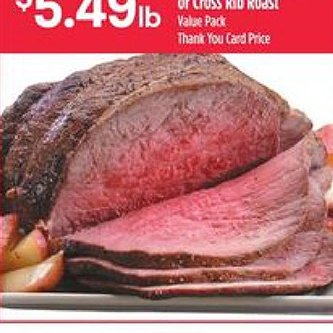 Beef Bottom, Top Round or Cross Rib Roast