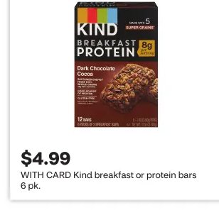 KIND breakfast or protein bars