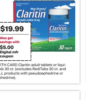Claritin adult tablets or liqui-gels