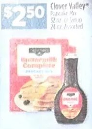 Clover Valley Pancake Mix / Syrup