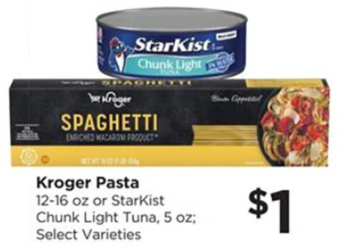 Kroger Pasta or Starkist Chunk Light Tuna
