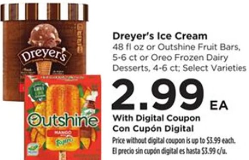 Dreyer's Ice Cream or Outshine Fruit Bars