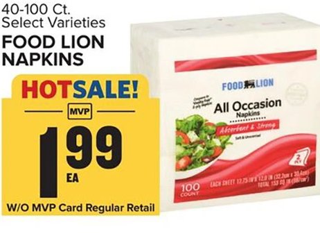 FOOD LION NAPKINS