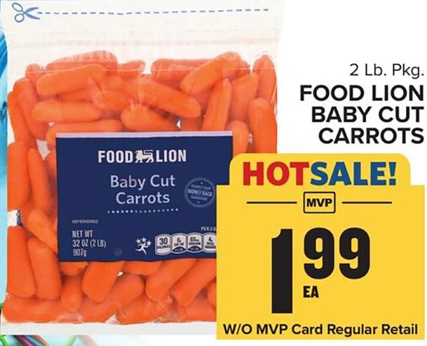 FOOD LION BABY CUT CARROTS