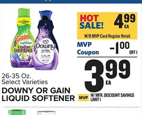 DOWNY OR GAIN LIQUID SOFTENER