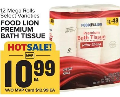 FOOD LION PREMIUM BATH TISSUE