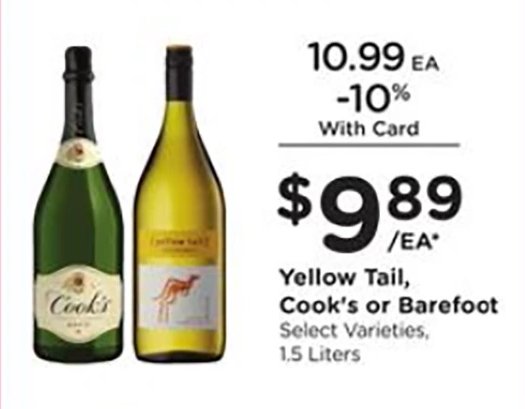 Yellow Tail, Cook's or Barefoot