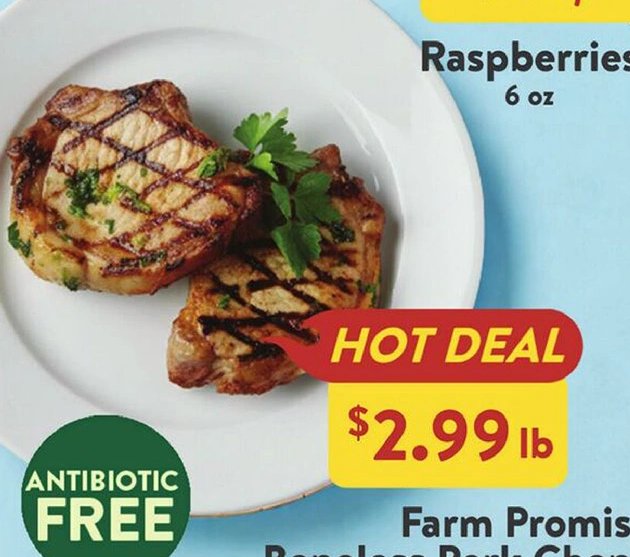 Farm Promise Boneless Pork Chops or Half Cut Boneless Loin Roast