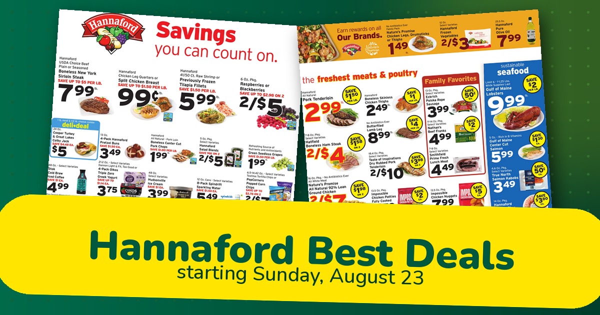 Hannaford Weekly Ad Aug 23: Dairy, Meat, Beverages, and Snacks