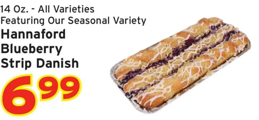 Hannaford Blueberry Strip Danish