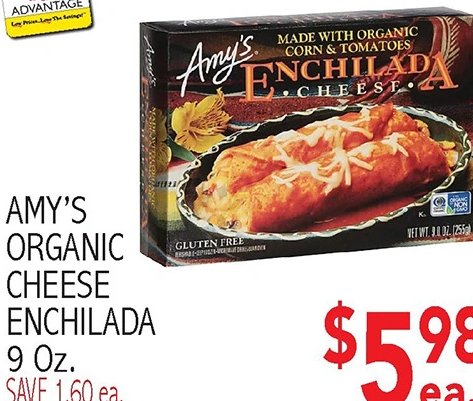 AMY'S ORGANIC CHEESE ENCHILADA