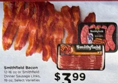 Smithfield Bacon or Smithfield Dinner Sausage Links