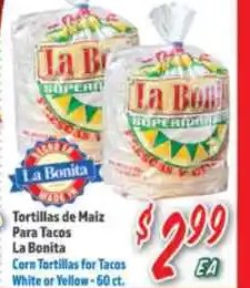 Tortillas de Maiz para Tacos La Bonita