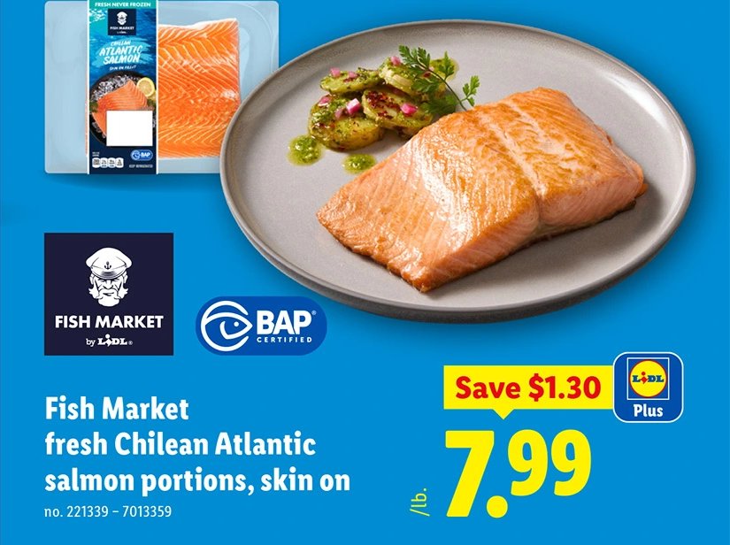 Fish Market fresh Chilean Atlantic salmon portions, skin on