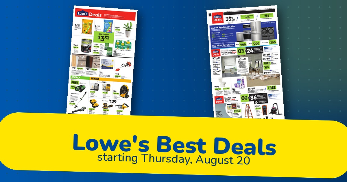 Lowe's Weekly Ad 8/20: Hand Tools And Outdoor Power Equipment