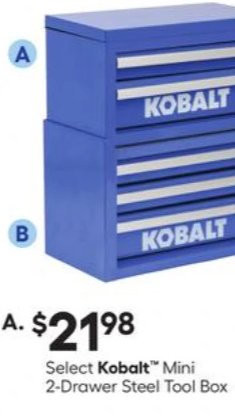 Kobalt Mini 2-Drawer Steel Tool Box