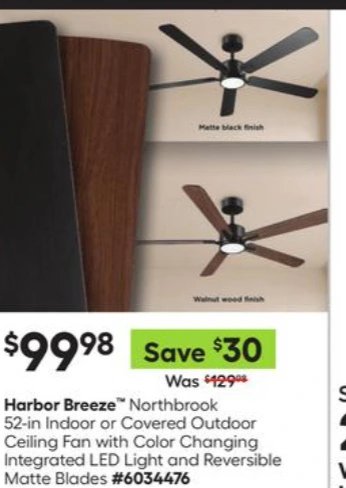 Harbor Breeze Northbrook 52-in Indoor or Covered Outdoor Ceiling Fan