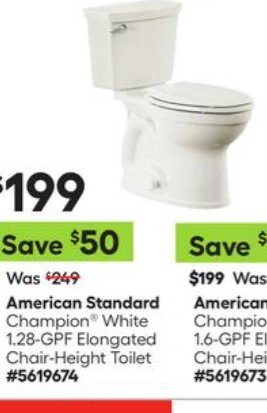 American Standard Champion 1.28-GPF Elongated Chair-Height Toilet