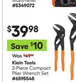 Klein Tools 2-Piece Compact Plier Wrench Set