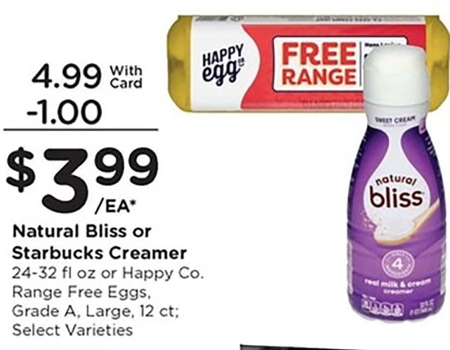 Natural Bliss or Starbucks Creamer