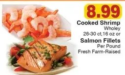 Cooked Shrimp or Salmon Fillets