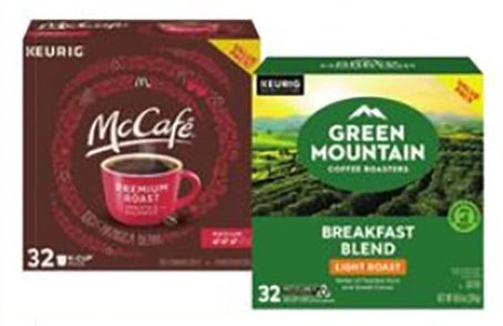 Green Mountain, McCafé or Donut Shop K-Cups