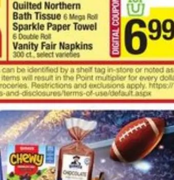 Quilted Northern Bath Tissue, Sparkle Paper Towel, Vanity Fair Napkins
