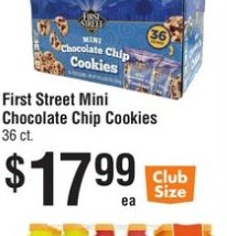 First Street Mini Chocolate Chip Cookies