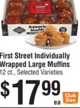 First Street Individually Wrapped Large Muffins