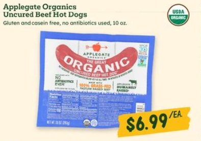 Applegate Organics Uncured Beef Hot Dogs
