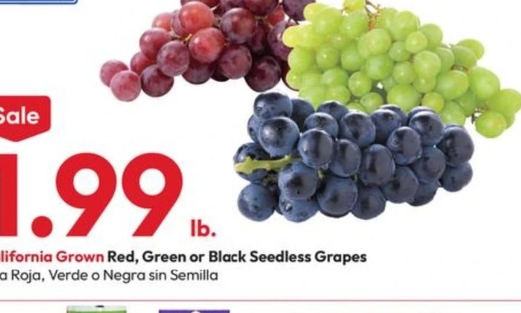 California Grown Red, Green or Black Seedless Grapes