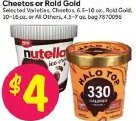 Halo Top Ice Cream, Kinder Frozen Dessert or Nutella