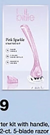 Billie starter kit with handle, magnetic holder & 2-ct. 5-blade razor refills.