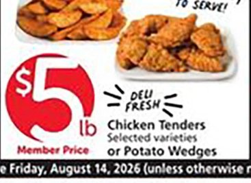 Chicken Tenders or Potato Wedges