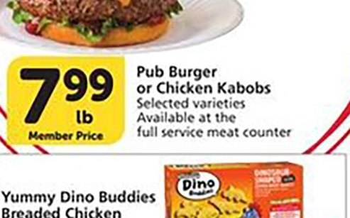 Pub Burger or Chicken Kabobs