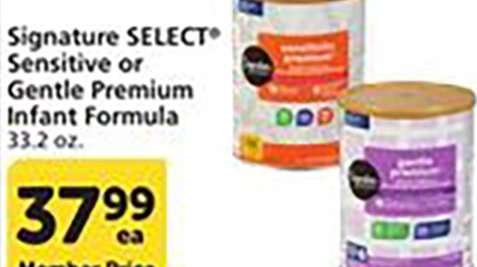 Signature SELECT Sensitive or Gentle Premium Infant Formula