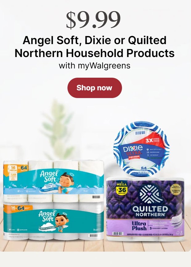 Angel Soft, Dixie or Quilted Northern Household Products