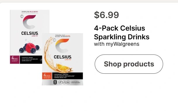 4-Pack Celsius Sparkling Drinks