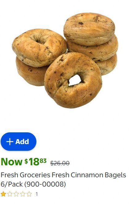 Fresh Groceries Fresh Cinnamon Bagels