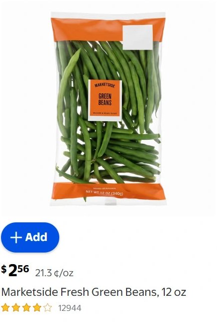 Marketside Fresh Green Beans