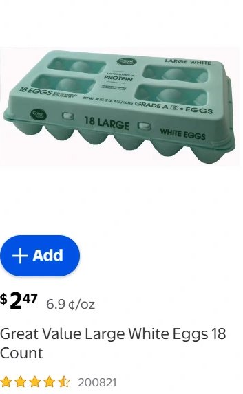 Great Value Large White Eggs