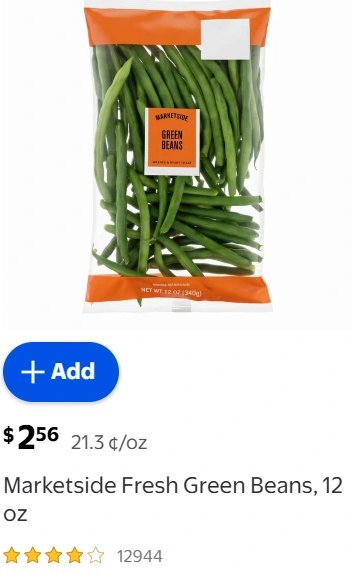 Marketside Fresh Green Beans