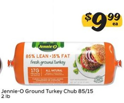 Jennie-O Ground Turkey Chub 85/15