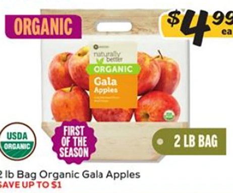2 lb Bag Organic Gala Apples