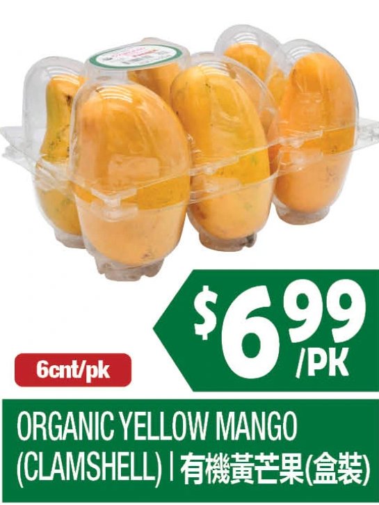 ORGANIC YELLOW MANGO (CLAMSHELL)
