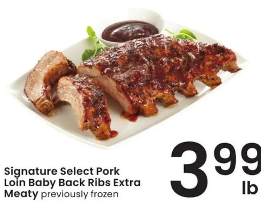 Signature Select Pork Loin Baby Back Ribs Extra Meaty