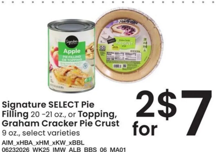 Signature SELECT Pie Filling or Topping, Graham Cracker Pie Crust