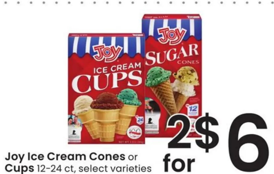 Joy Ice Cream Cones or Cups